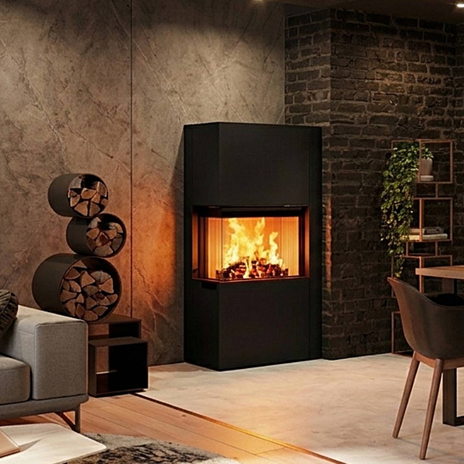 Spartherm Zirkon 2L Kaminbausatz RLA Nero