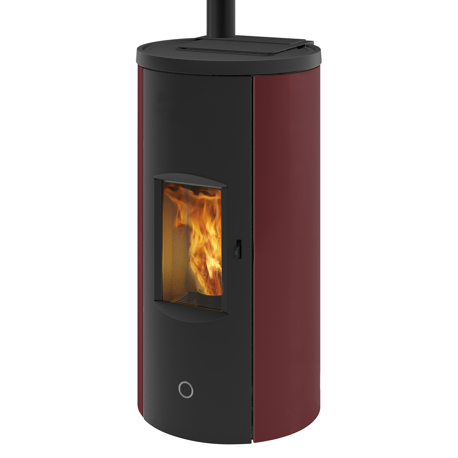 EK63 Like 90+ Evo Pelletofen Stahl bordeaux RR oben