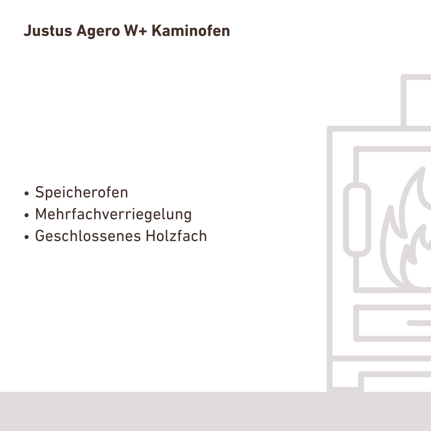 Justus Agero W+ Kaminofen Stahl Schwarz