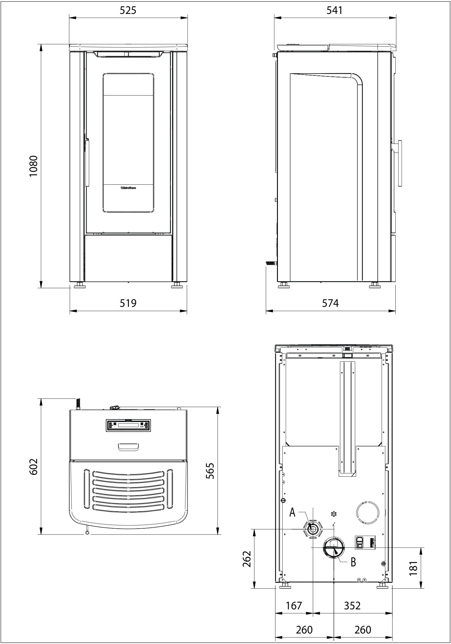Extraflame Dahiana 5.0 EVO Pelletofen schwarz