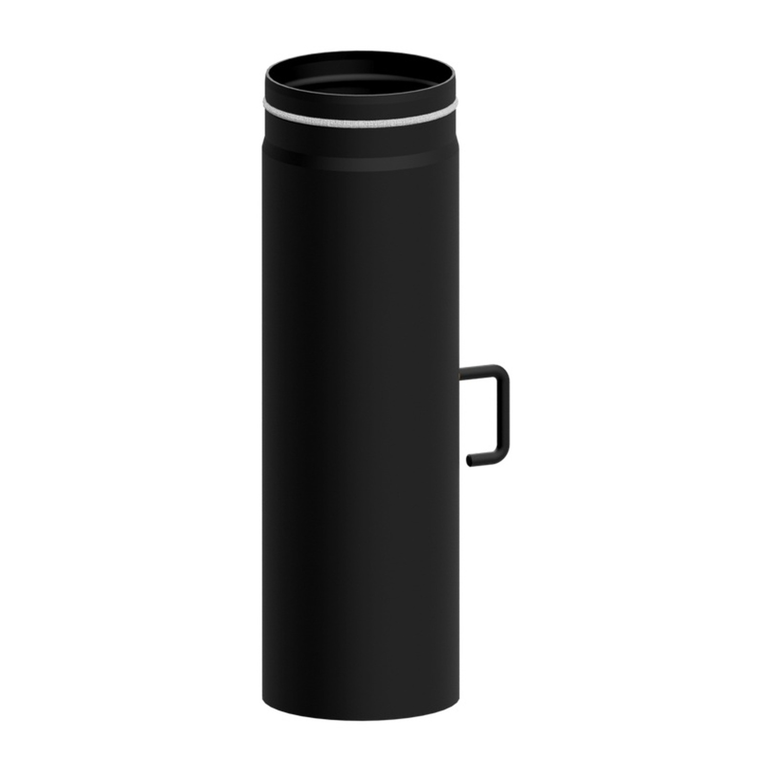 Raik Lifestyle Längenelement Durchmesser 150x750x2,00mm eingezogen mit DKL mit Dichtung schwarz für Rauchrohr/ Ofenrohr