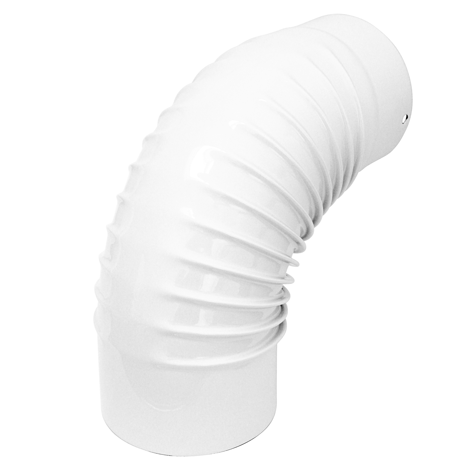 Raik Rauchrohrbogen / Ofenrohrbogen Emaille 130mm - 90° Bogen gerippt Weiß B-Ware
