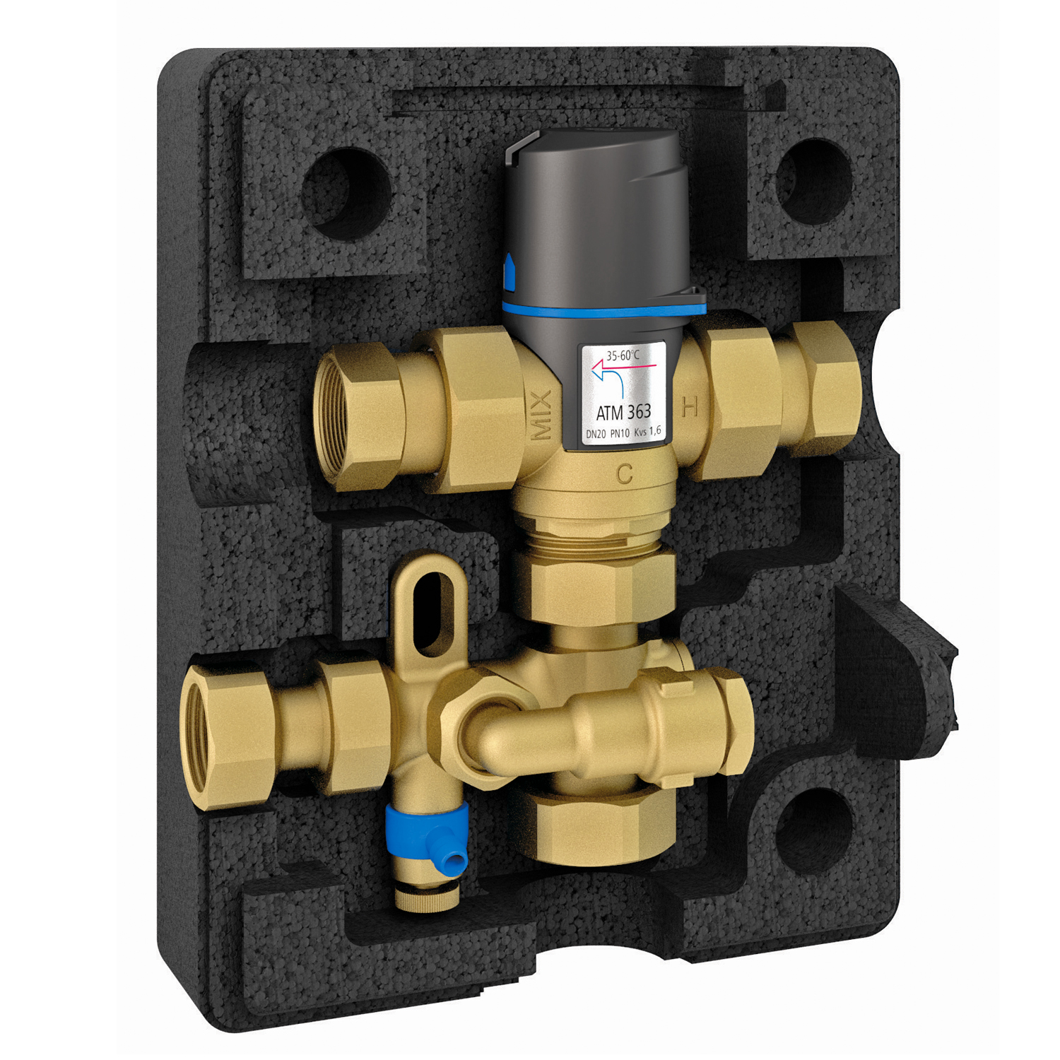 Afriso ATM 363 WMG thermisches Mischventil mit Isolation, Wasser-Mischergruppe Afriso ATM 363 WMG thermisches Mischventil mit Isolation, Wasser-Mischergruppe