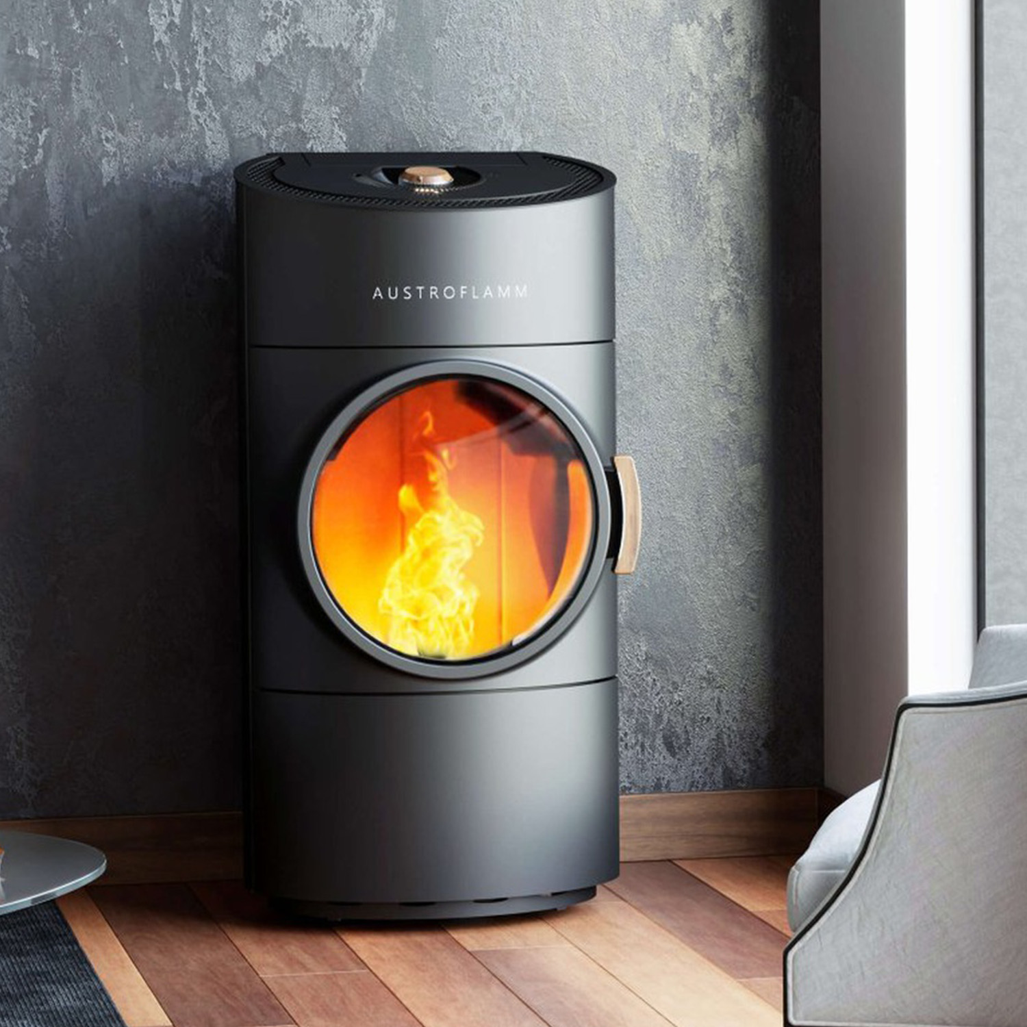 Austroflamm Clou Compact 2.0 Pelletofen Stahl gussgrau Austroflamm Clou Compact 2.0 Pelletofen Stahl gussgrau