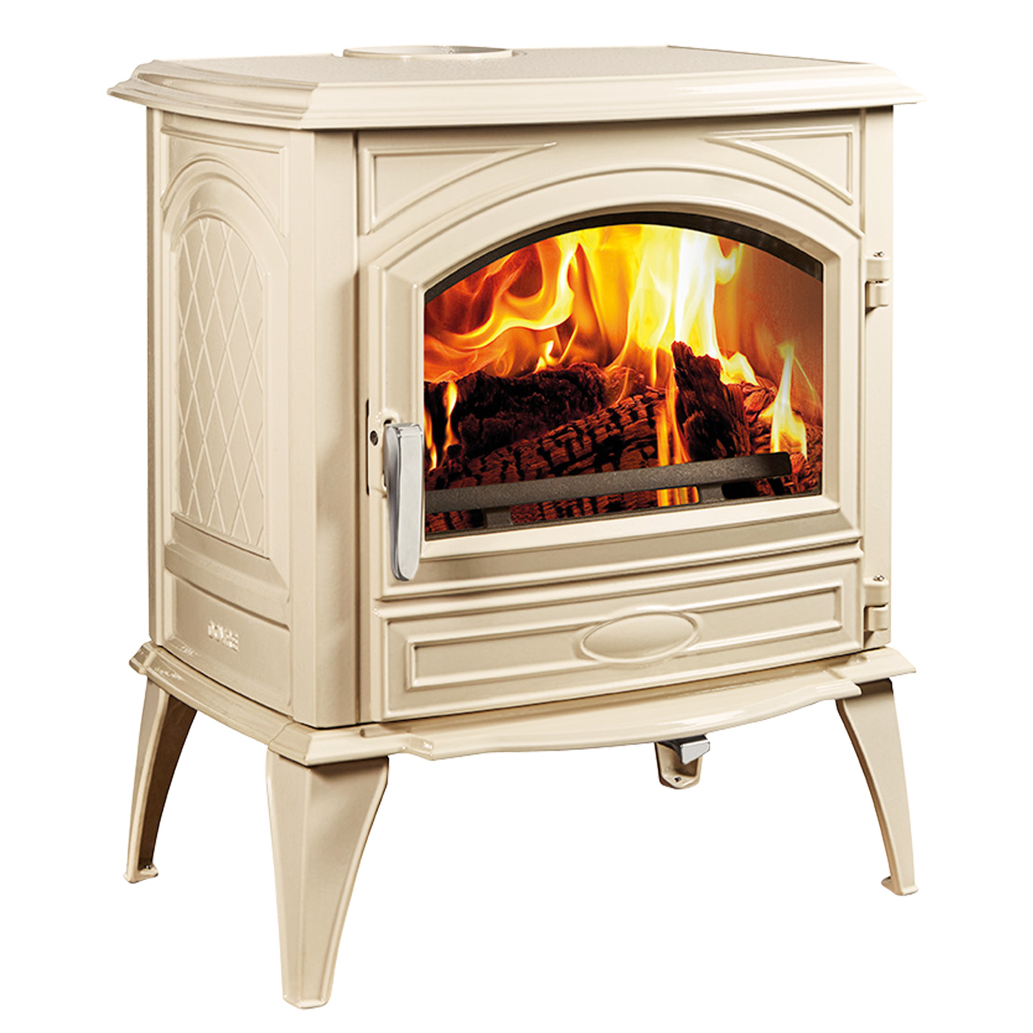 Dovre 760 WD Kaminofen Gusseisen Cremeweiß emailliert, Bauart 2