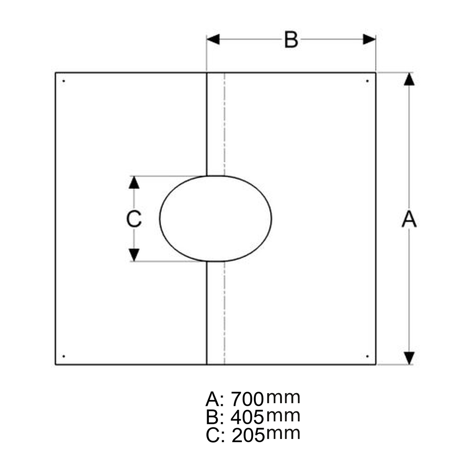 Schiedel Abdeckblende 30-45° Ø150 mm glänzend