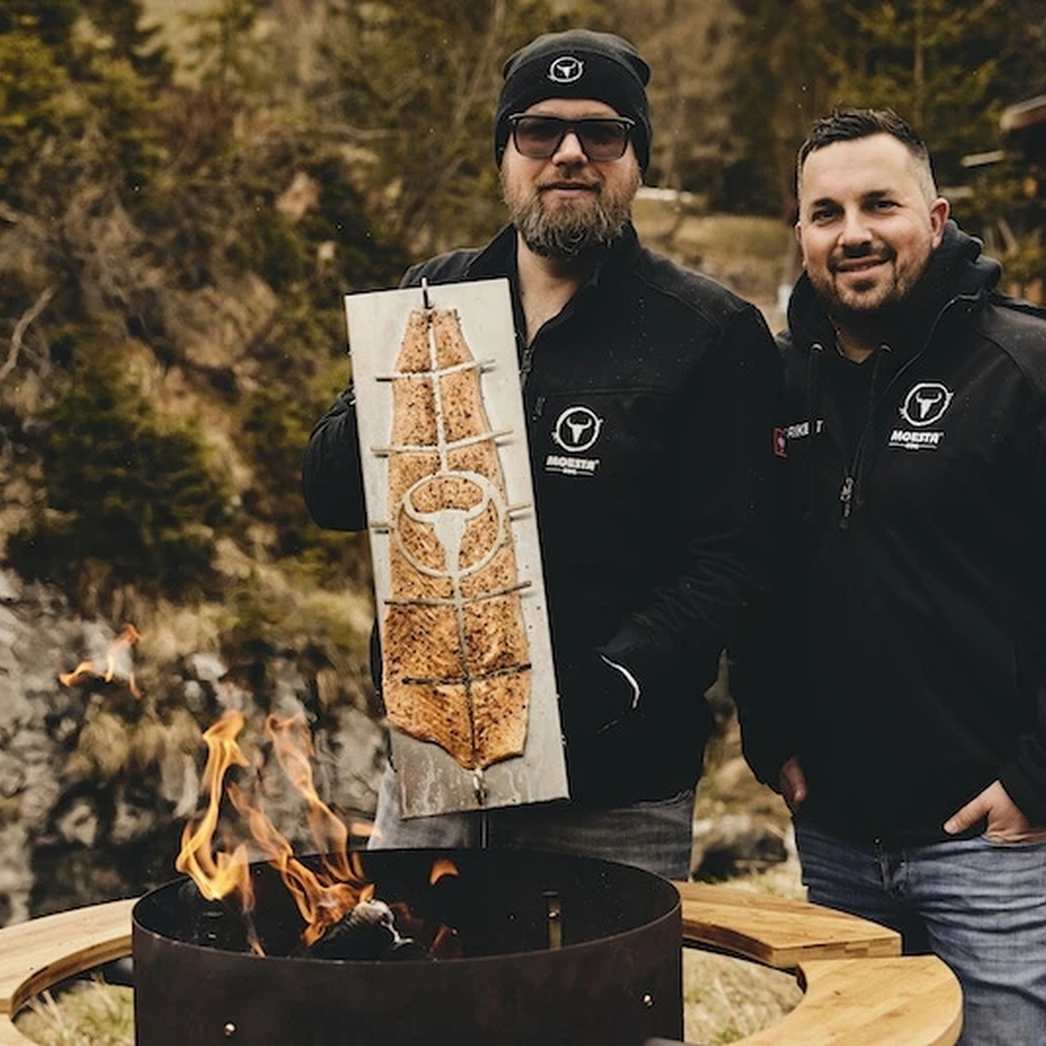 Moesta FlameBoard Flammlachsbrett Edelstahl für Bandit / Kugelgrill