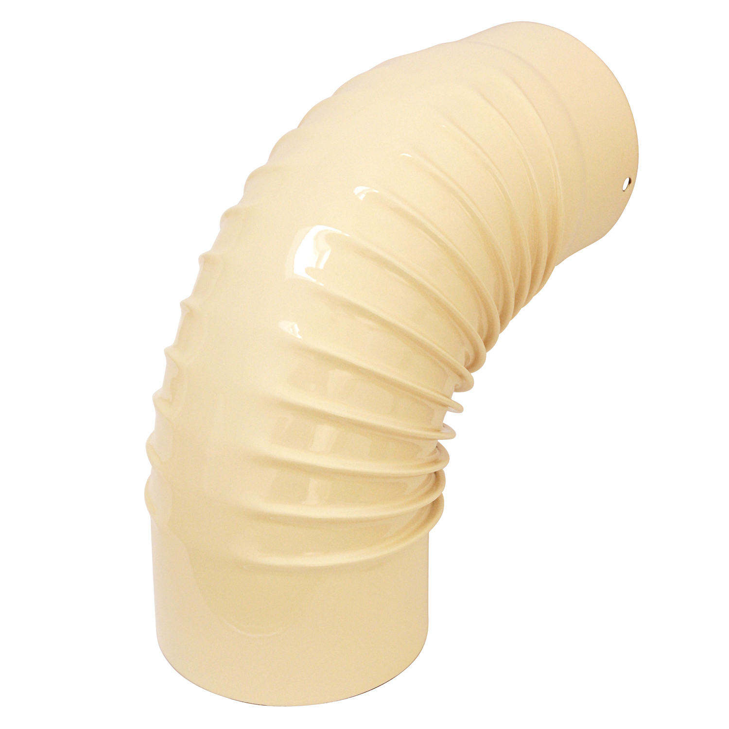 Raik Rauchrohrbogen / Ofenrohrbogen Emaille 120mm - 90° Bogen gerippt Elfenbein