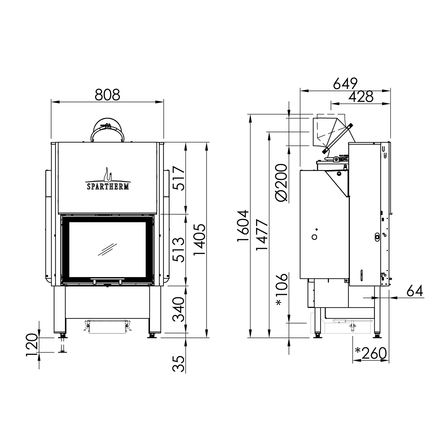 Spartherm Varia 1Vh H2O XXL 15 kW wasserführender Kamineinsatz Spartherm Varia 1Vh H2O XXL 15 kW wasserführender Kamineinsatz