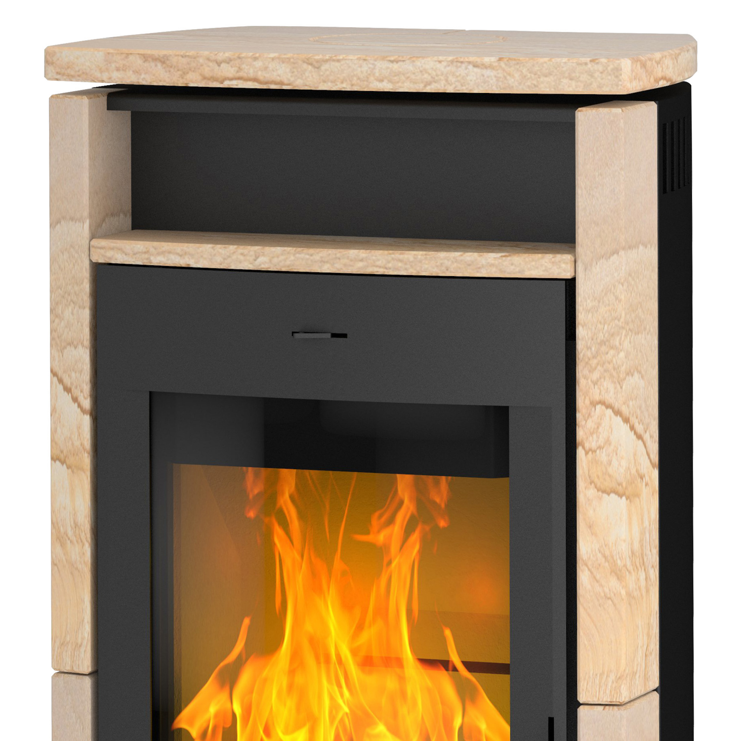 Fireplace Santiago Kaminofen Stahl Schwarz | Sandstein Fireplace Santiago Kaminofen Stahl Schwarz | Sandstein