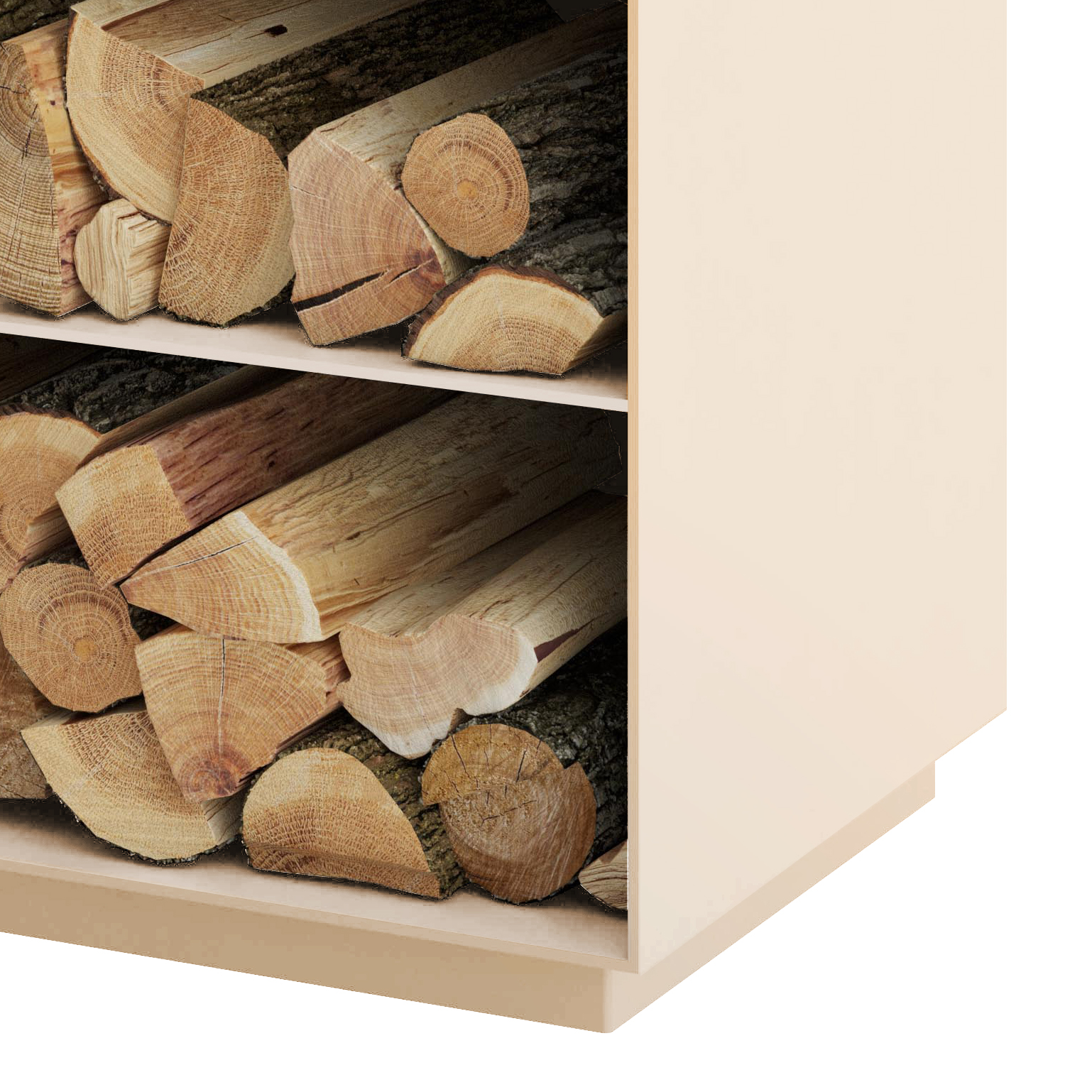 Spartherm Holzfach für Passo XS seitlich rechts Perle