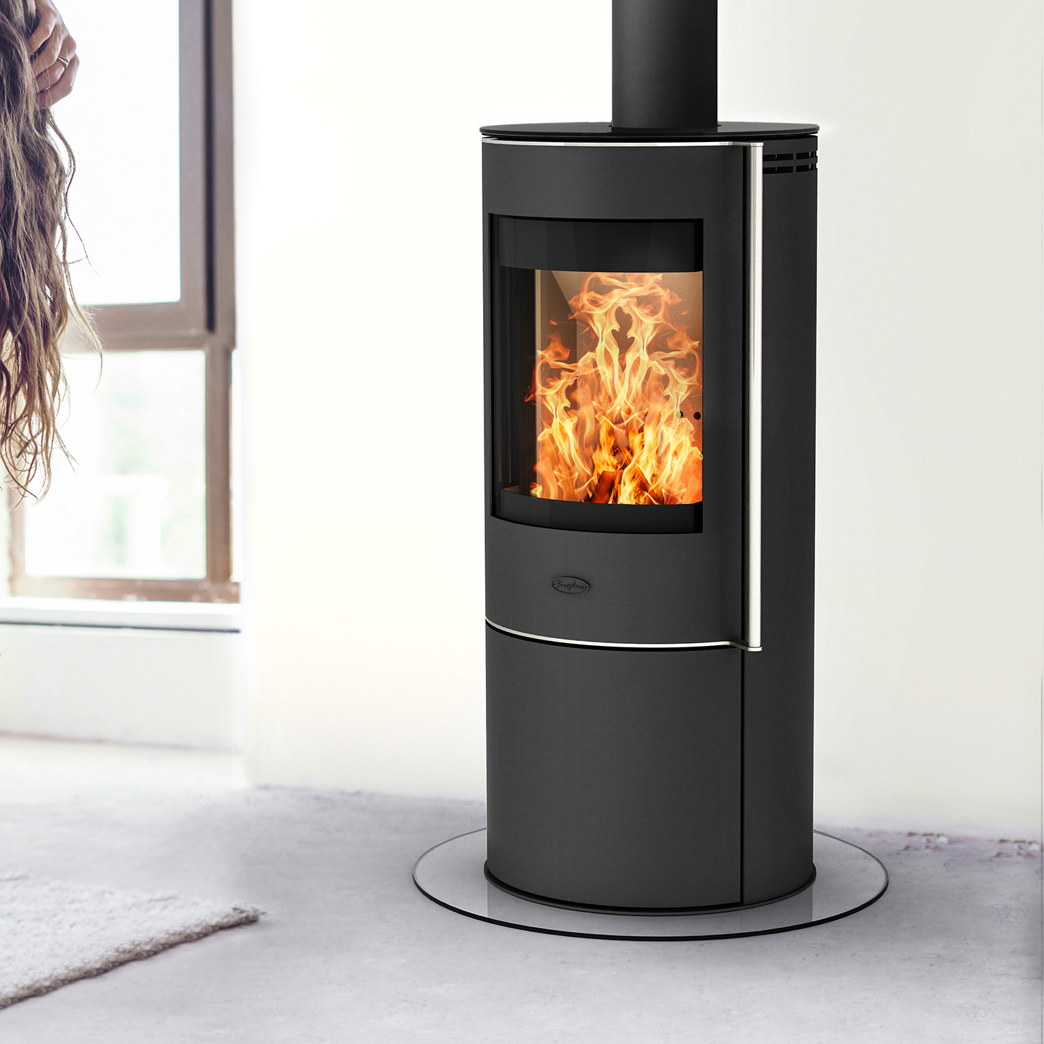 Fireplace Elite Toronto Kaminofen Stahl Schwarz mit Abdeckplatte Glas + 1 m³ Kaminholz gratis