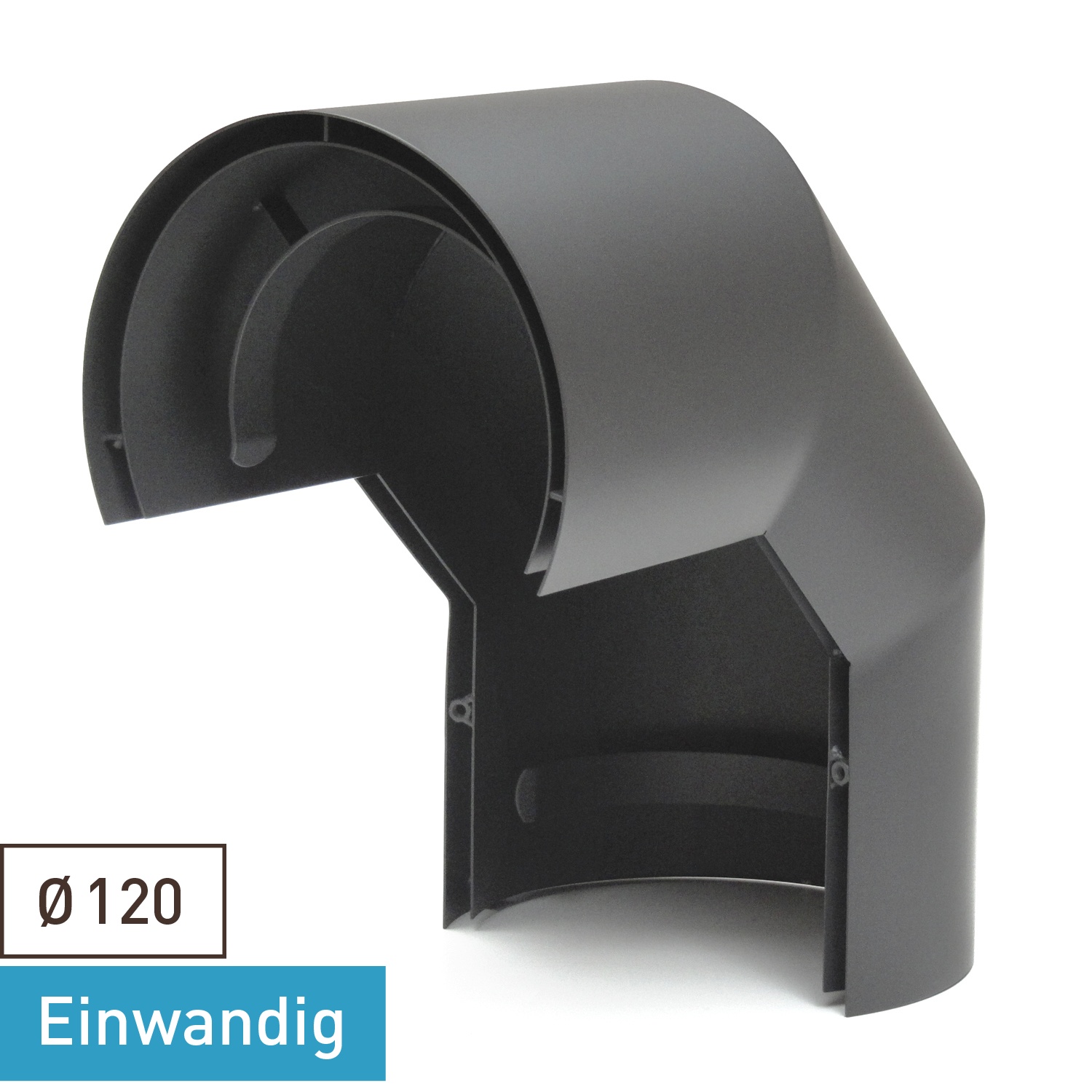 Raik Basic Rauchrohrbogen / Ofenrohr 120mm - Thermoschild doppelt 90° gussgrau