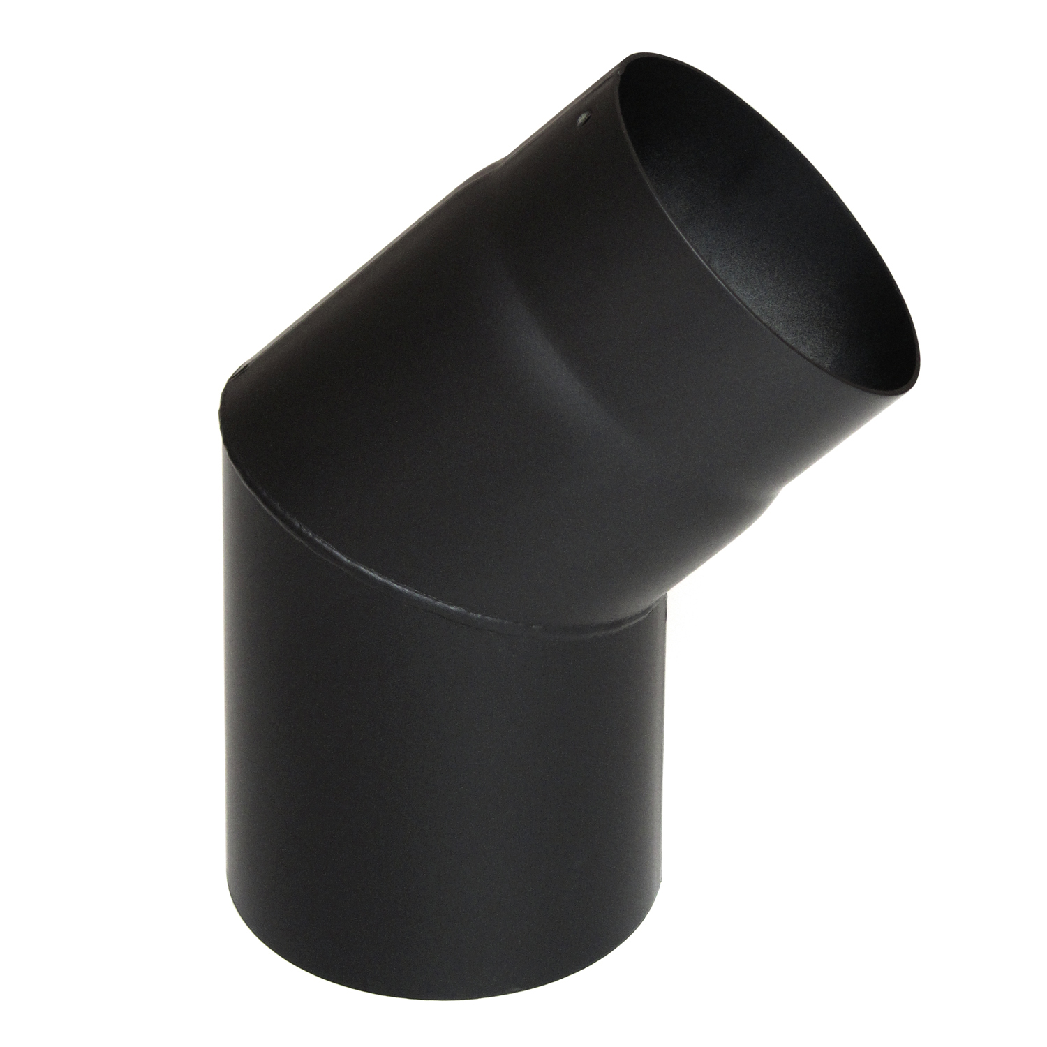 Raik Basic Rauchrohrbogen 130mm schwarz 45° ohne Tür für Rauchrohr / Ofenrohr