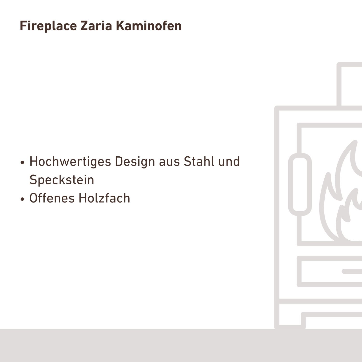 Fireplace Zaria Kaminofen Stahl Schwarz | Speckstein