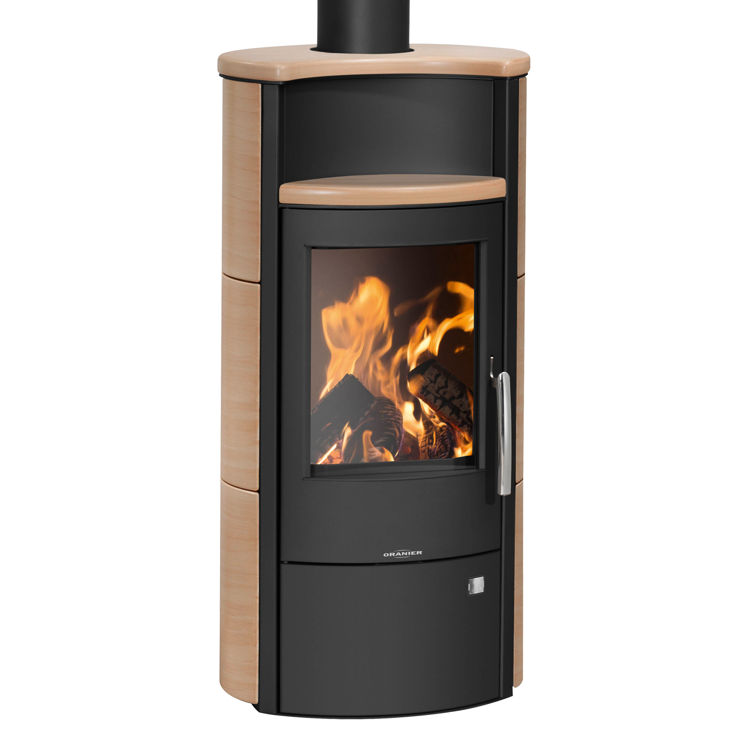 Oranier Pori 5 Kaminofen Stahl Schwarz / Kachel Corretto