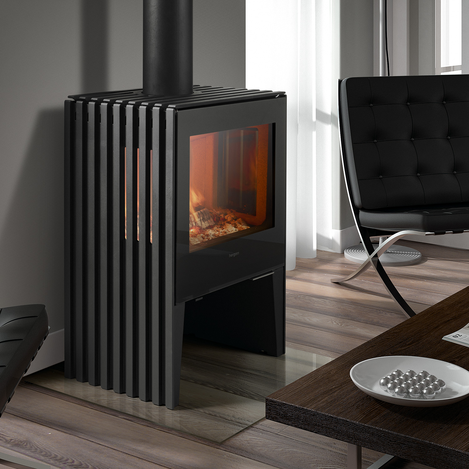 Hergom Glance MV Kaminofen Gusseisen Schwarz Hergom Glance MV Kaminofen Gusseisen Schwarz