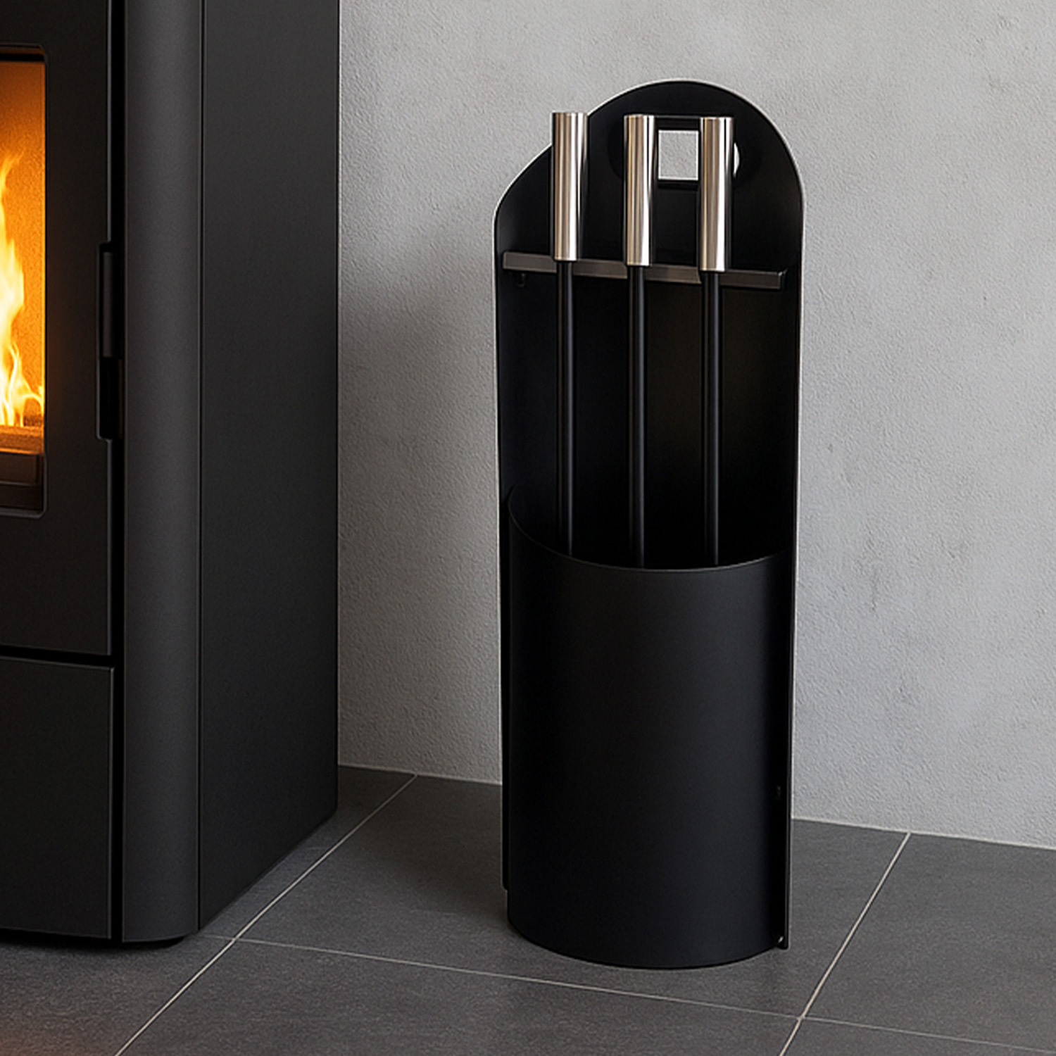 Raik Kaminbesteck Ludwig Set 4-teilig Schwarz