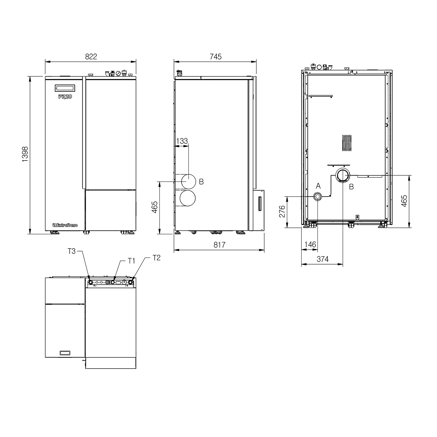 Extraflame Evolution Line PR20 Pelletkessel
