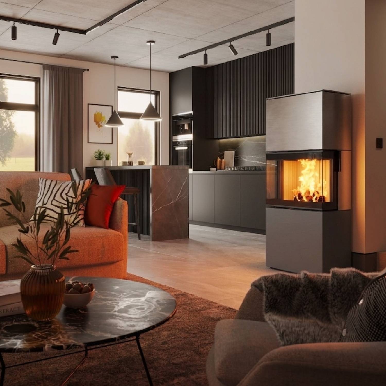 Spartherm Largo S steel RLU Kaminofen Titan
