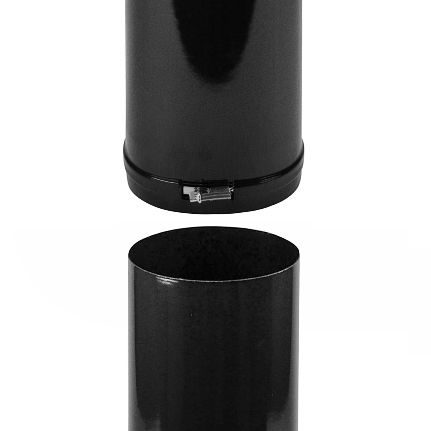 Raik Rauchrohr / Ofenrohr Emaille 150mm - Länge 1000mm Teleskoprohr Schwarz
