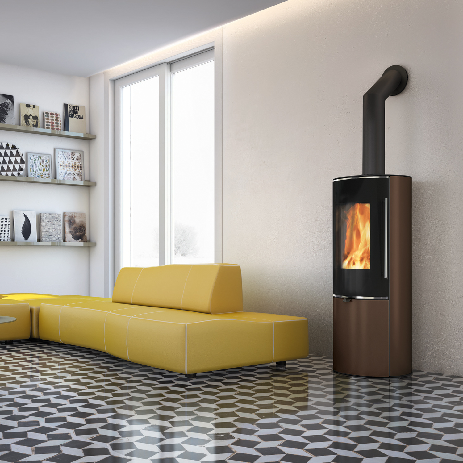 Edilkamin Tally GL EVO2 Kaminofen Stahl Bronze