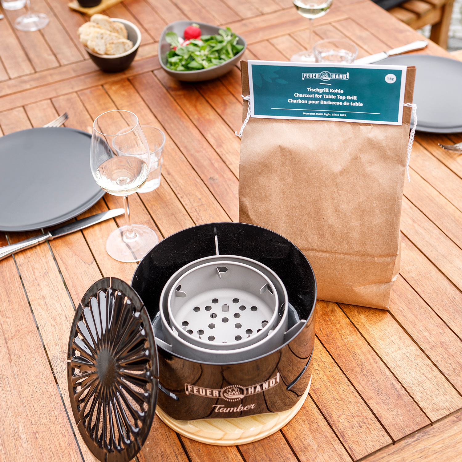 Feuerhand Holzkohle 1 kg für Tischgrill Tamber Feuerhand Holzkohle 1 kg für Tischgrill Tamber