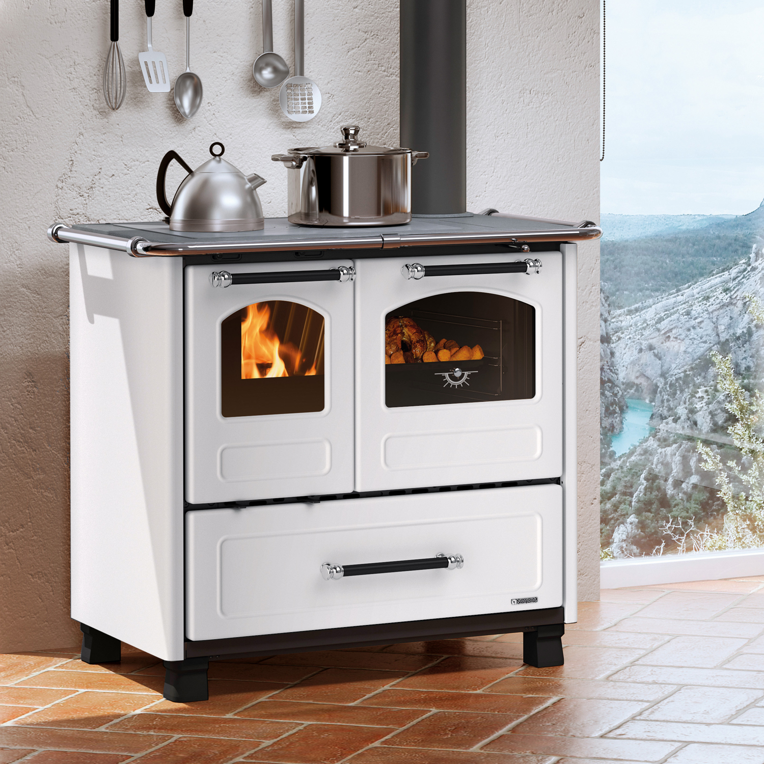 La Nordica Family 4,5 Küchenofen Stahl weiß La Nordica Family 4,5 Küchenofen Stahl weiß
