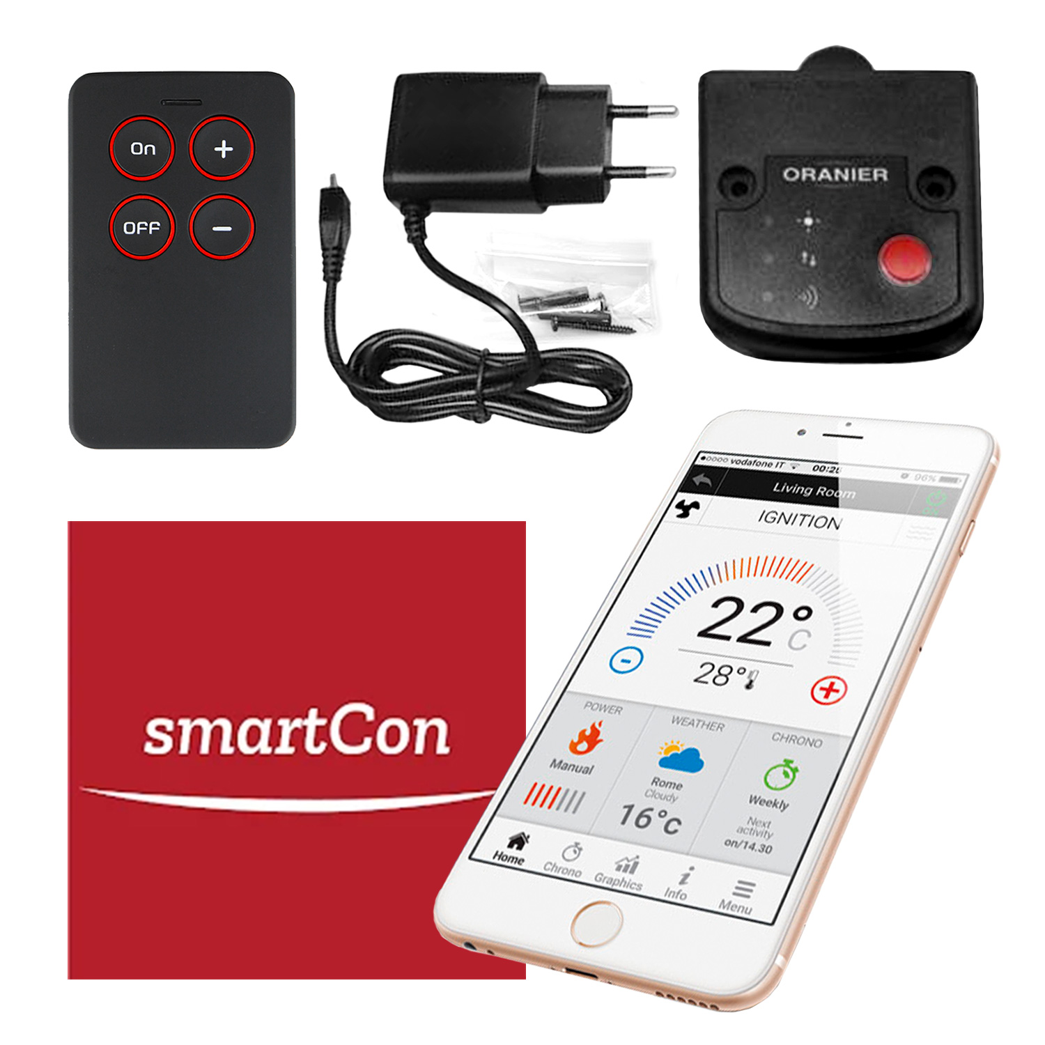 Justus smartCon-WiFi-Modul App für Pelletöfen Justus smartCon-WiFi-Modul App für Pelletöfen