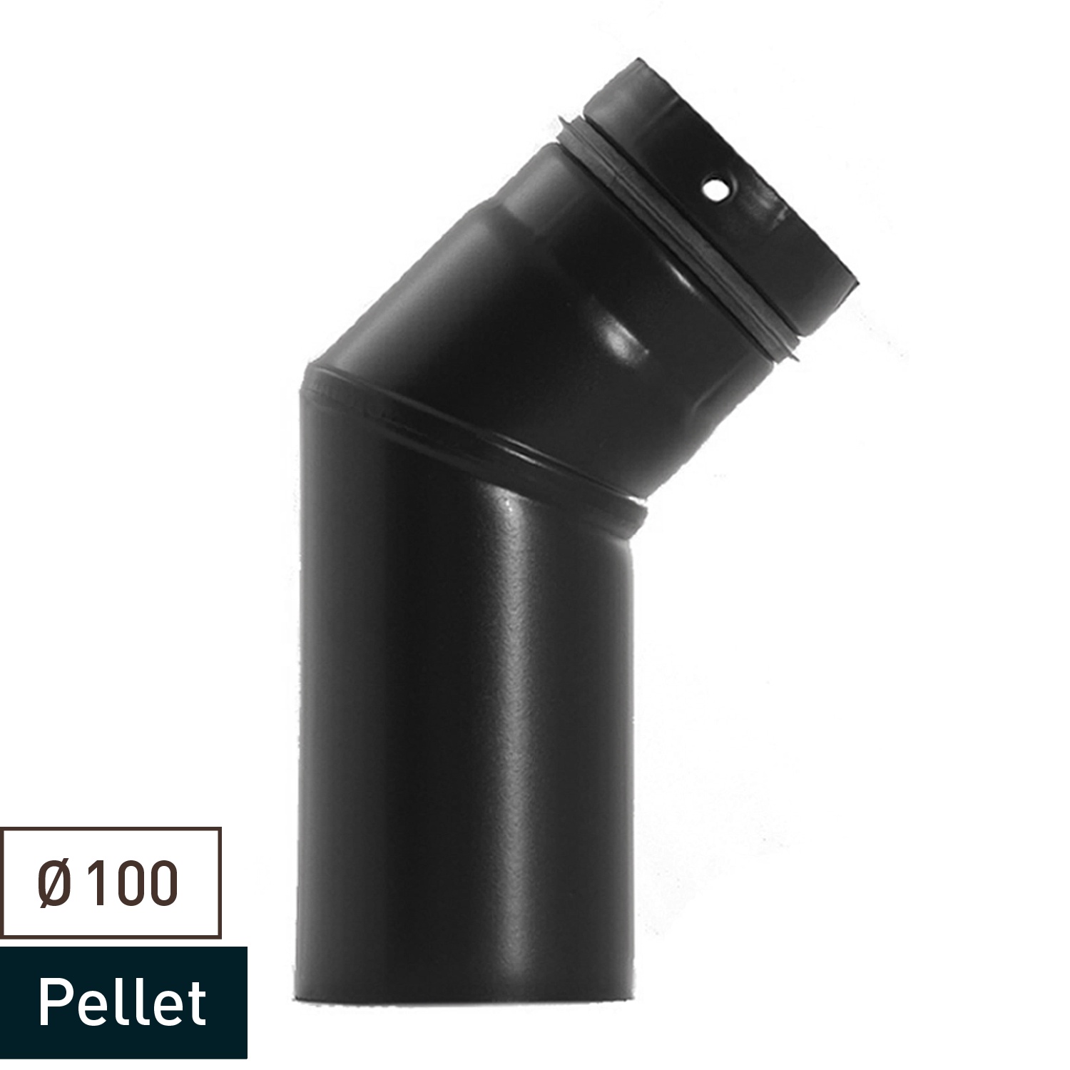 Raik Pelletrohr / Ofenrohr 100mm - 45° Bogen schwarz