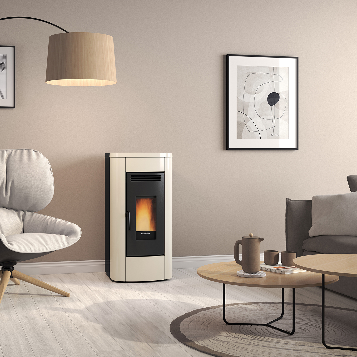 Extraflame Klaudia Plus 5.0 Pelletofen Stahl Elfenbein