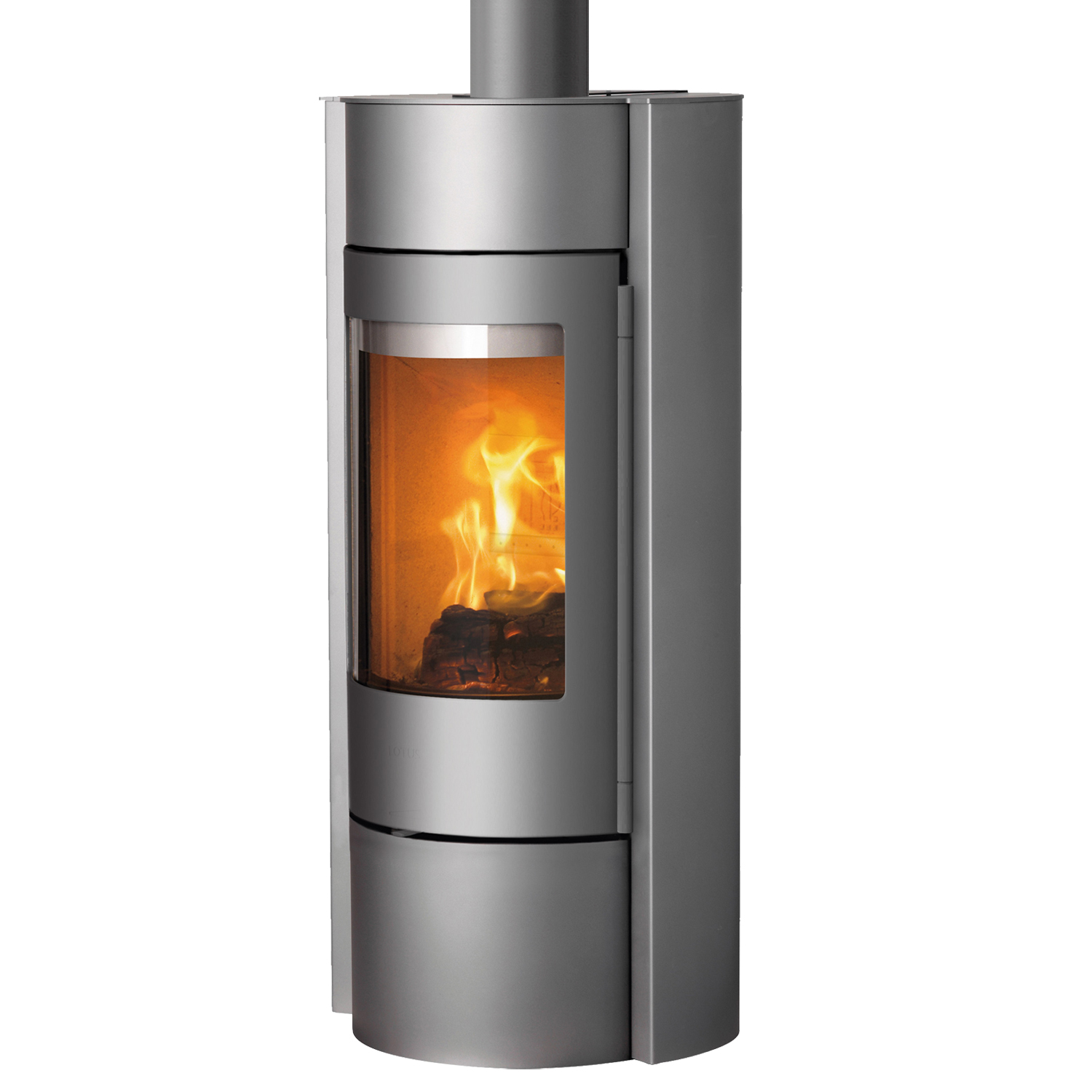 Lotus Prestige MST Kaminofen Grau, inkl. PowerStones, RR hinten, DIBT