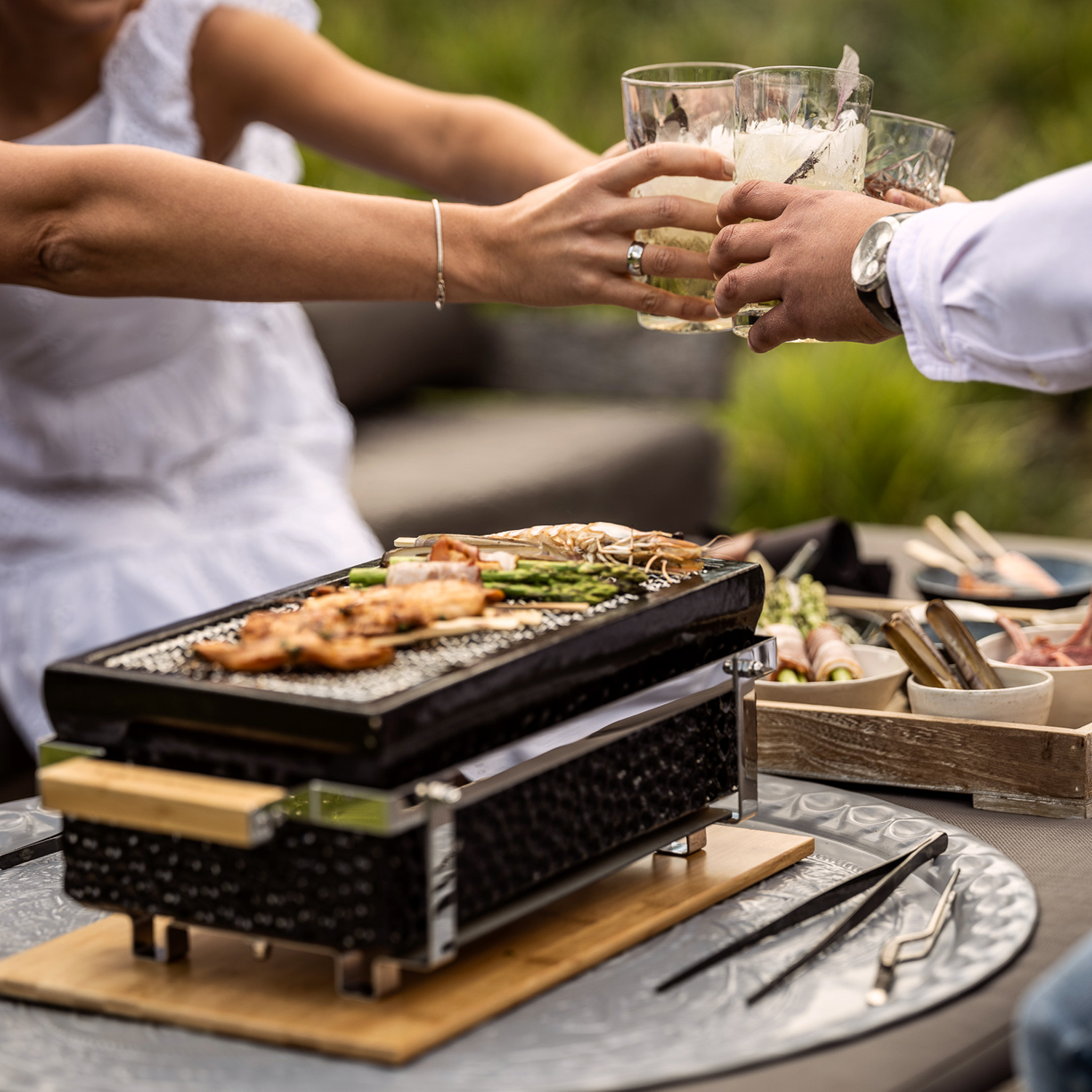 Yakiniku Grillpinzette gerade für Kamado und Shichirin Grill