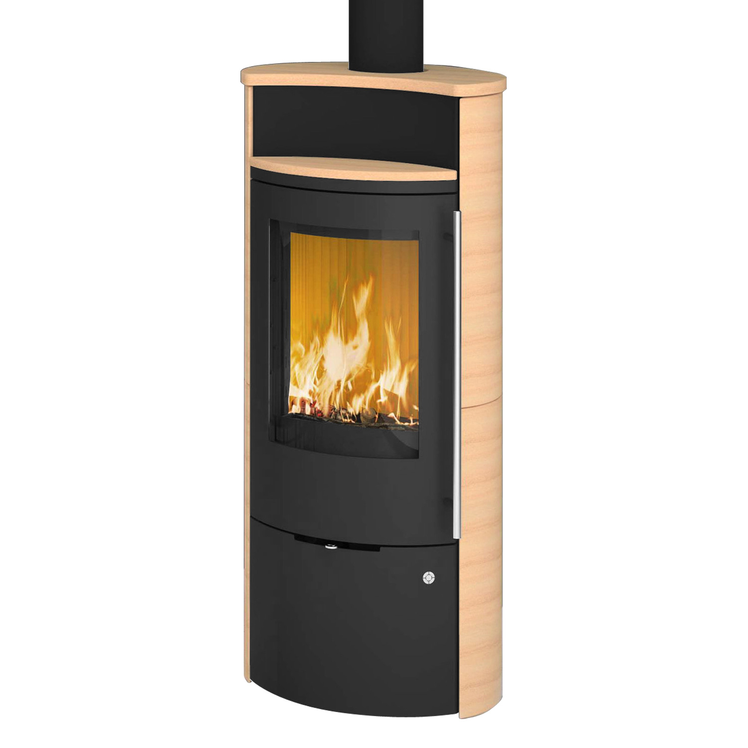 Olsberg Caldera II Compact Kaminofen Stahl Schwarz | Keramik Caffe Latte