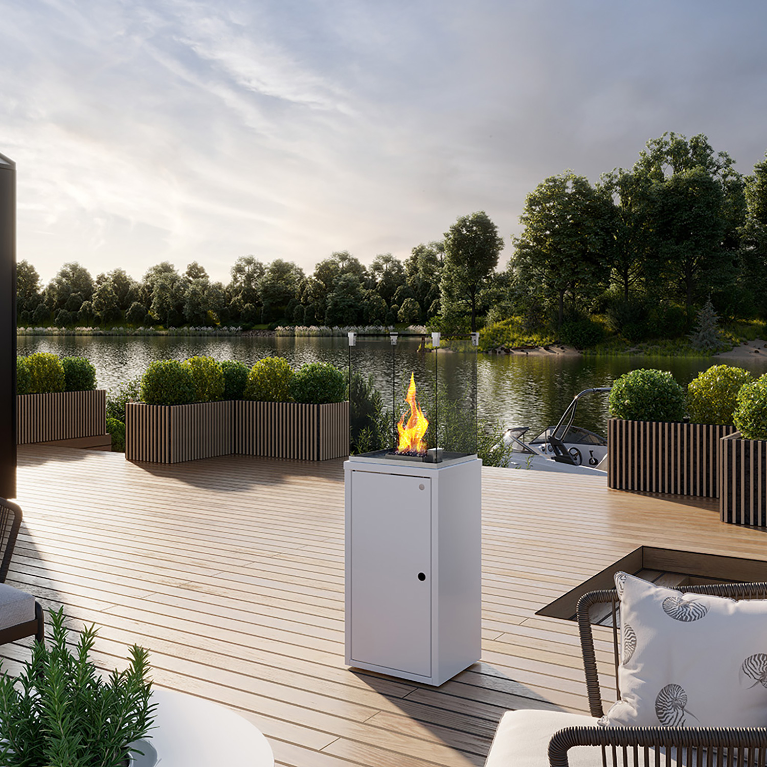 GRDN Fuora Q Outdoor-Kamin Weiß GRDN Fuora Q Outdoor-Kamin Weiß