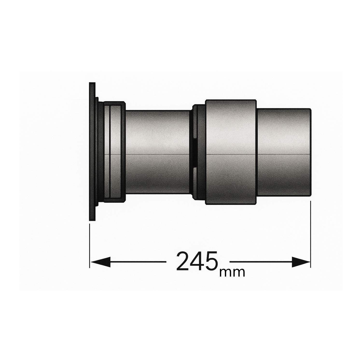 Schiedel Anschlussfutter Ø120 mm einwandig, kürzbar für PRIMA PLUS Ø130 mm matt