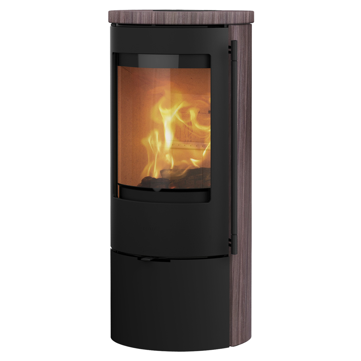 Lotus Prestige Basic S Kaminofen Coffee Stone, Korpus Schwarz, Rauchrohranschluss hinten