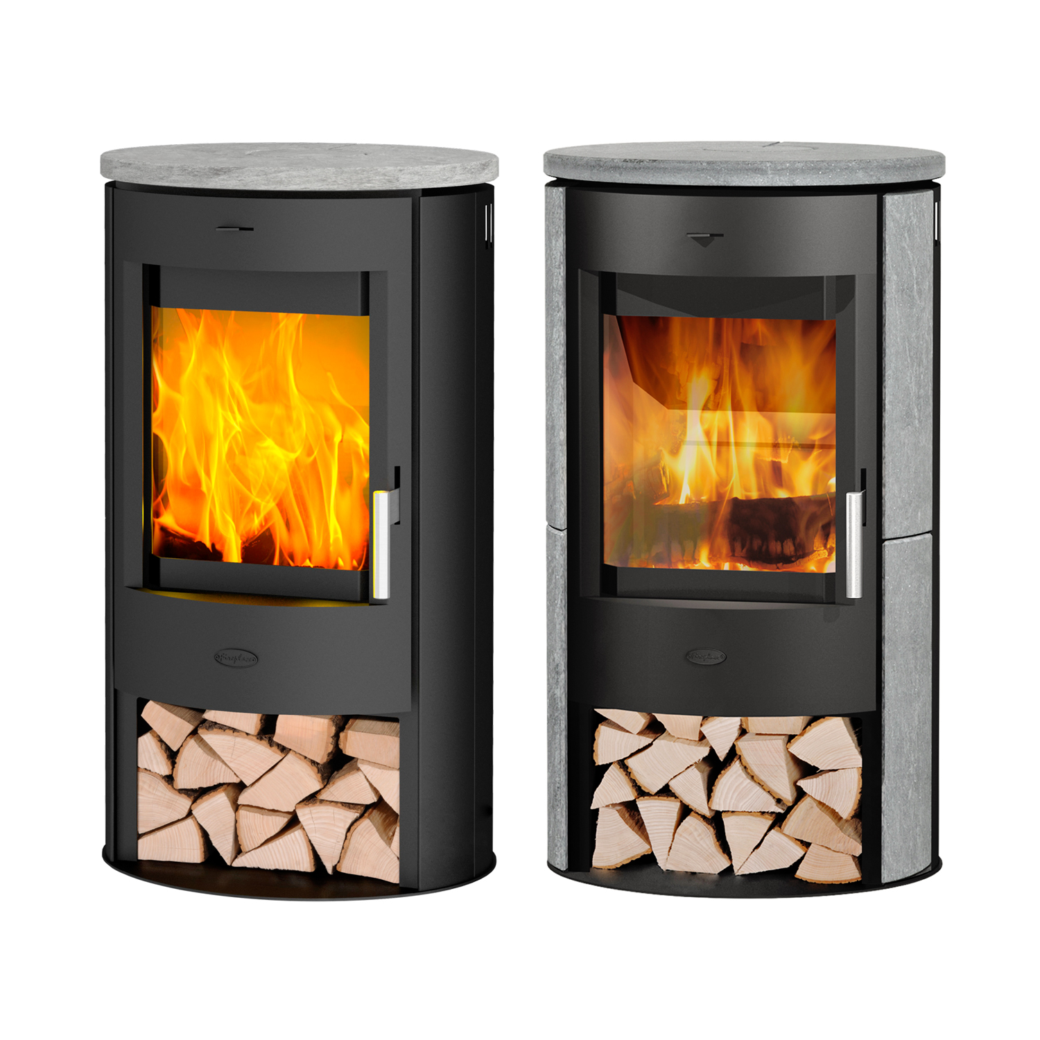 Fireplace Zaria Kaminofen Stahl schwarz | Topplatte Speckstein