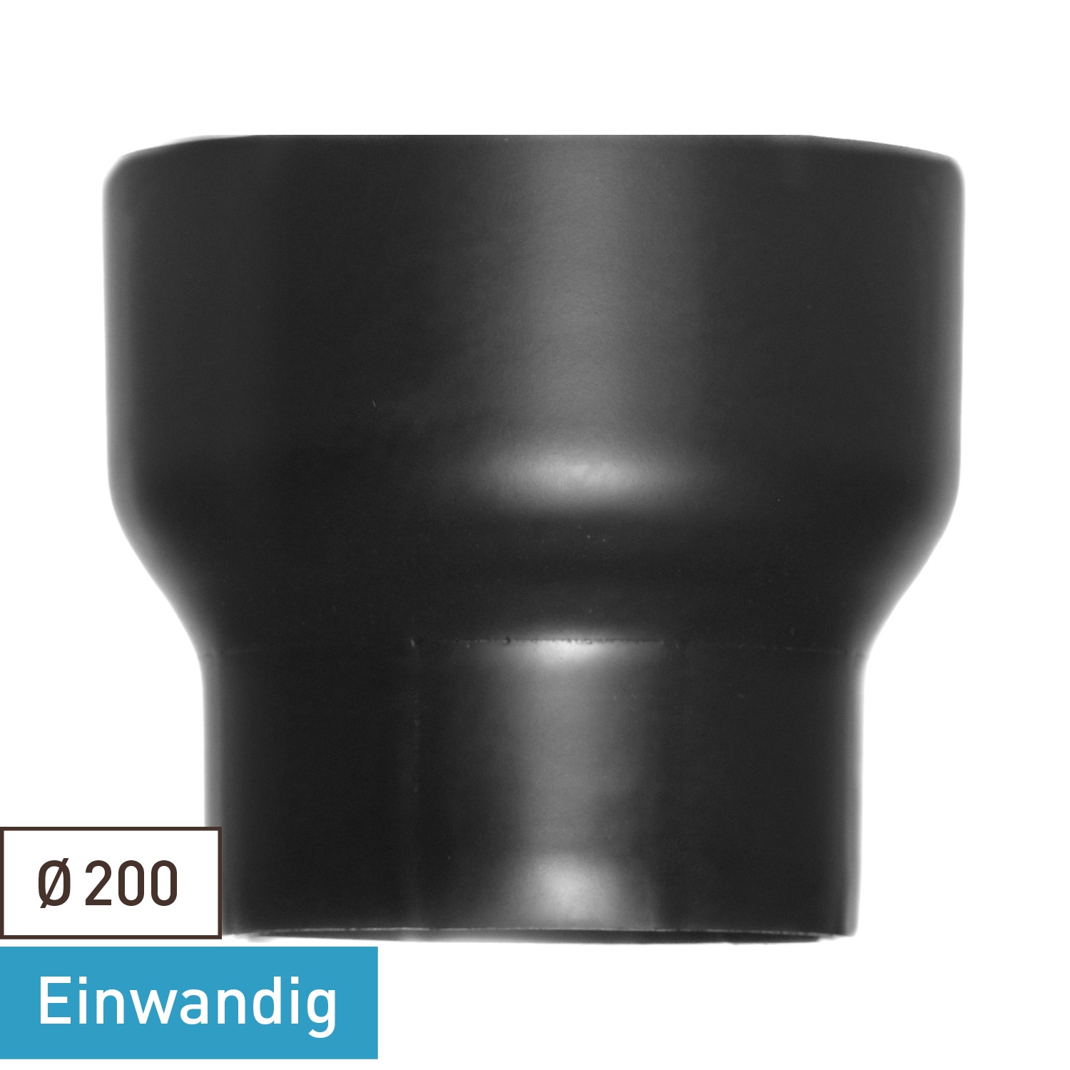 Raik Rauchrohr / Ofenrohr Erweiterung 200mm - 220mm schwarz