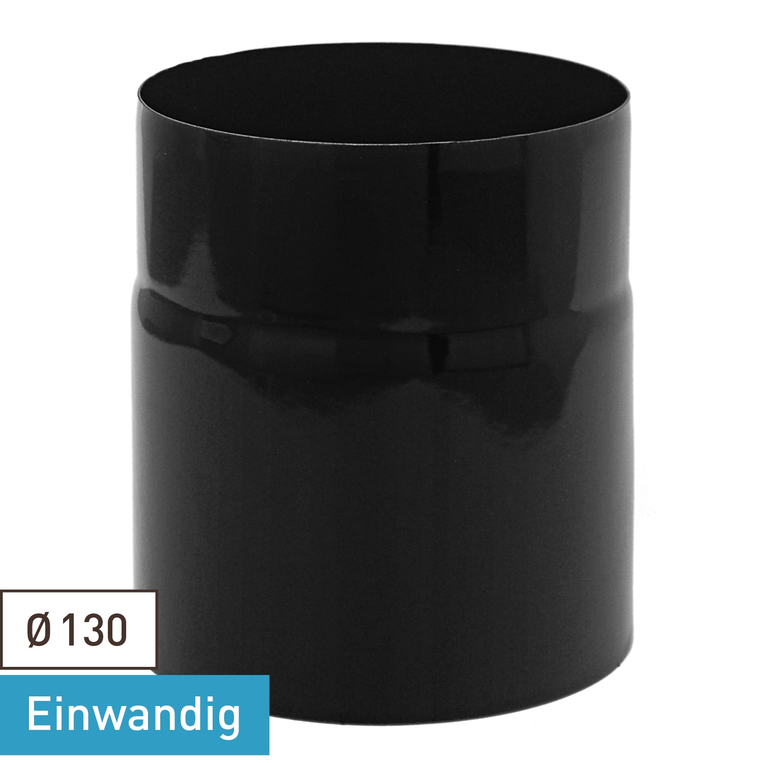 Raik Rauchrohr / Ofenrohr Emaille 130mm - 150mm Schwarz
