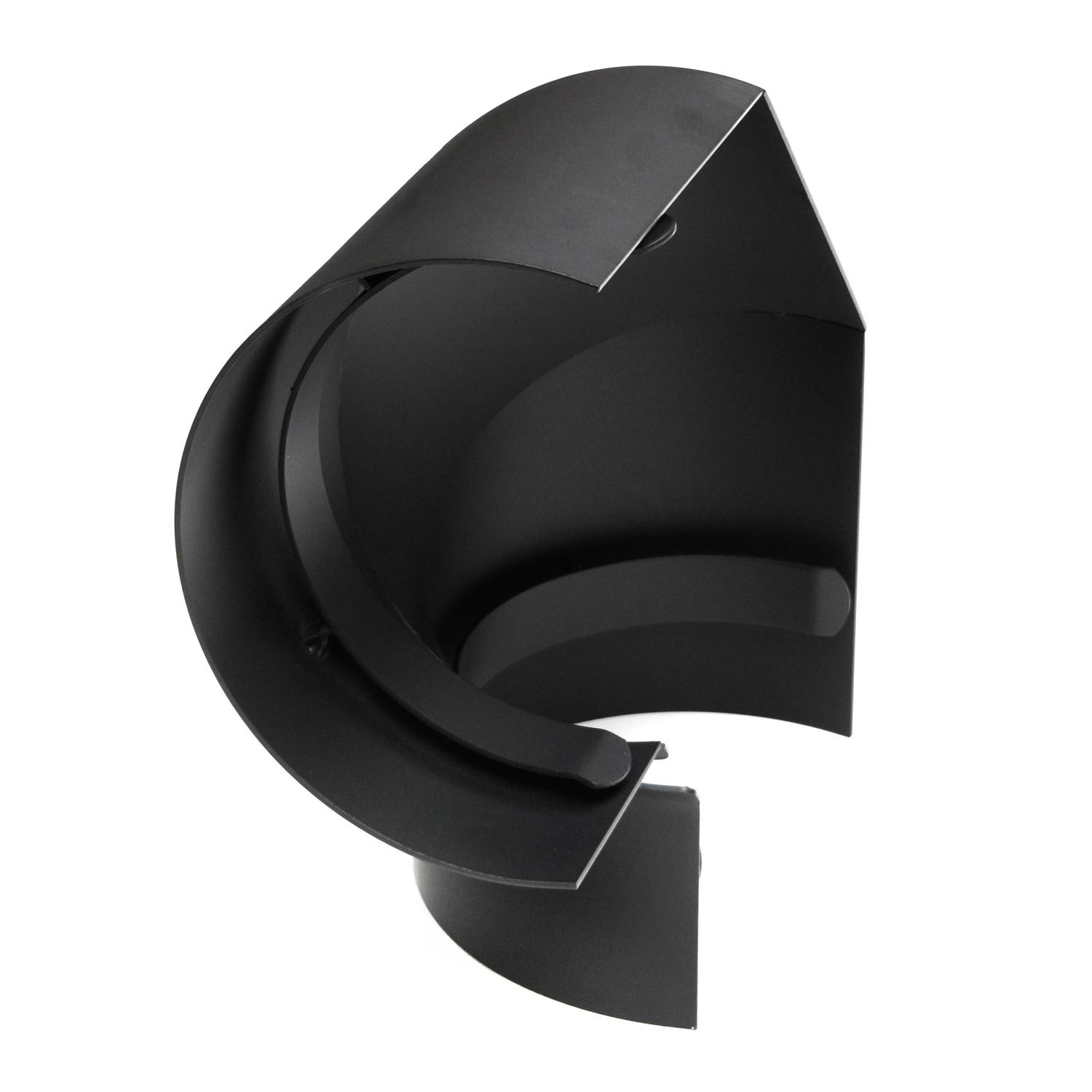 Raik Basic Thermoschild 130mm schwarz seitlich für 3teiligen Bogen 90° für Rauchrohr / Ofenrohr