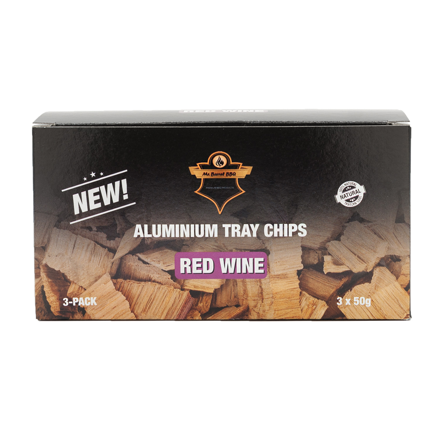 Mr. Barrel BBQ Smoking Chips S Red Wine, 3 x 50 g
