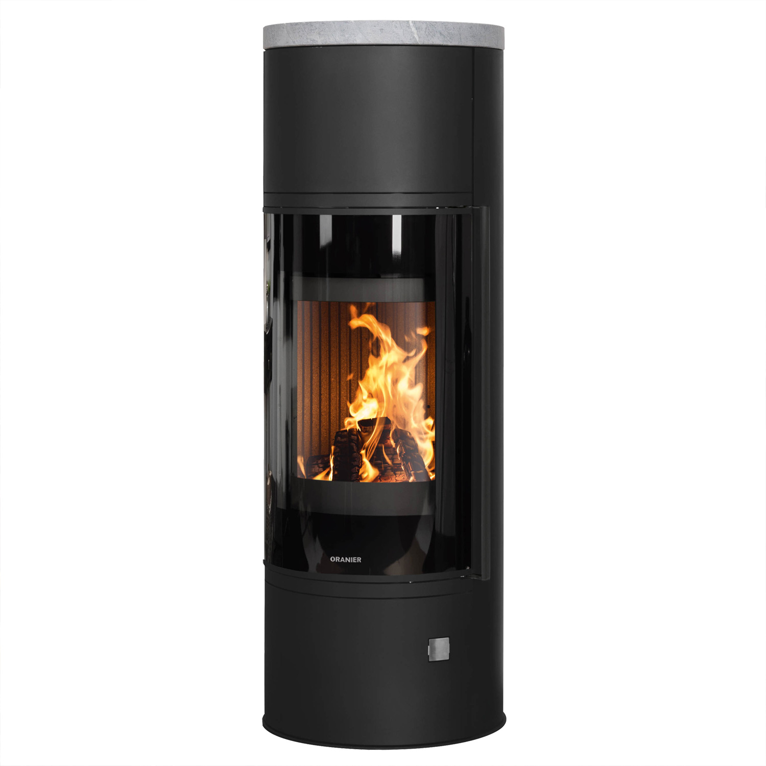Oranier Arena W+ 2.0 Kaminofen Stahl Schwarz mit Abdeckplatte Speckstein
