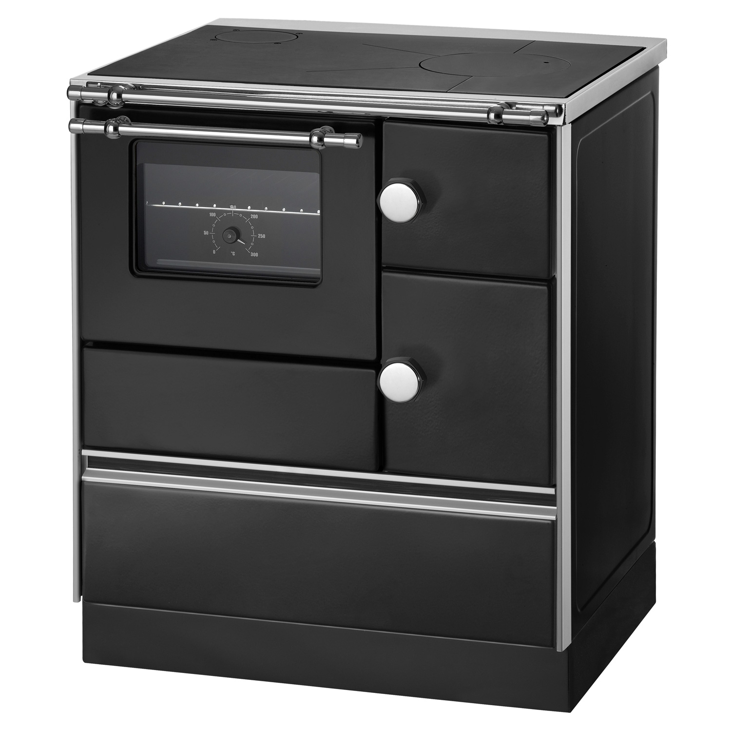 Westminster K76-90 Küchenofen Stahl schwarz, links