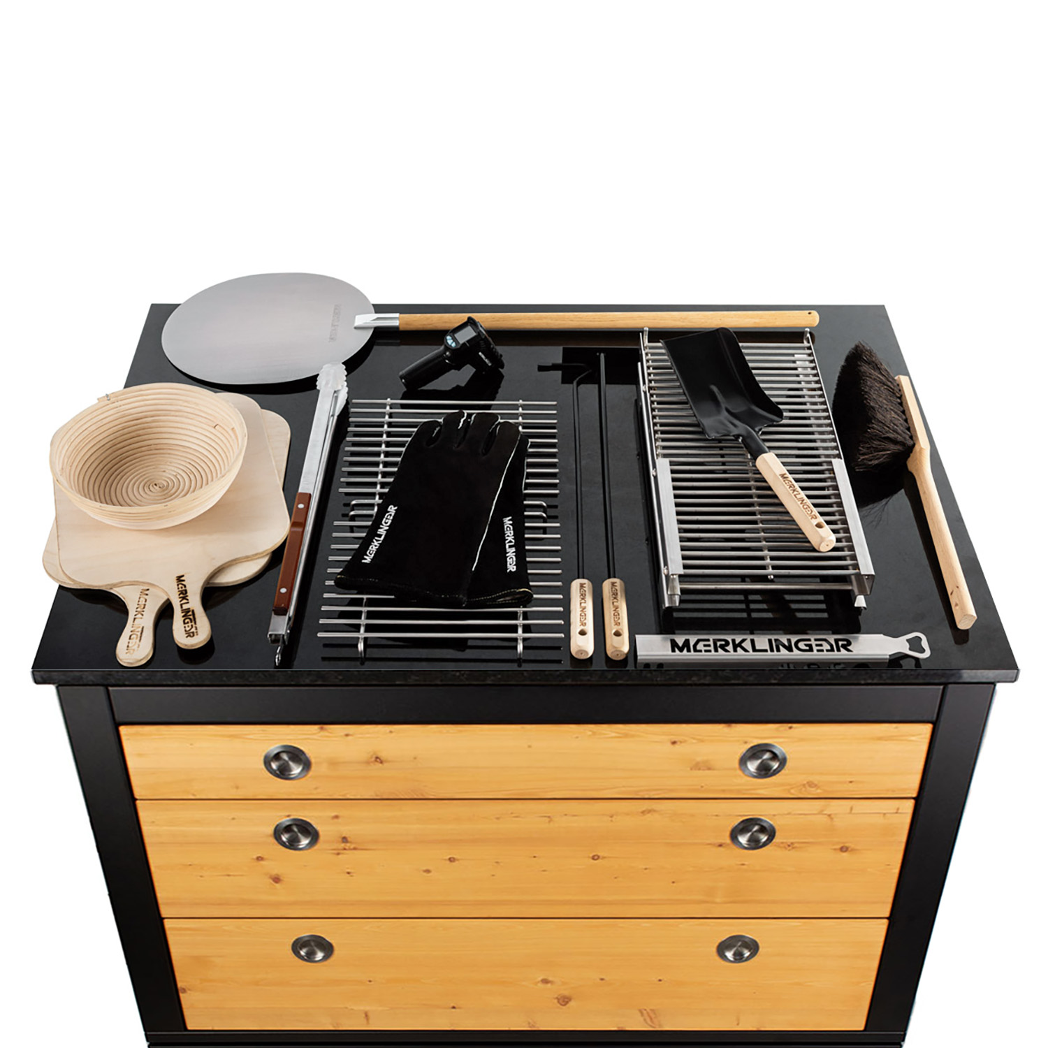 Der Merklinger Holzbackofen 800 HOT SUMMER SPECIAL inkl. Komplettset, Abdeckhaube & Outdoormodul Irmi