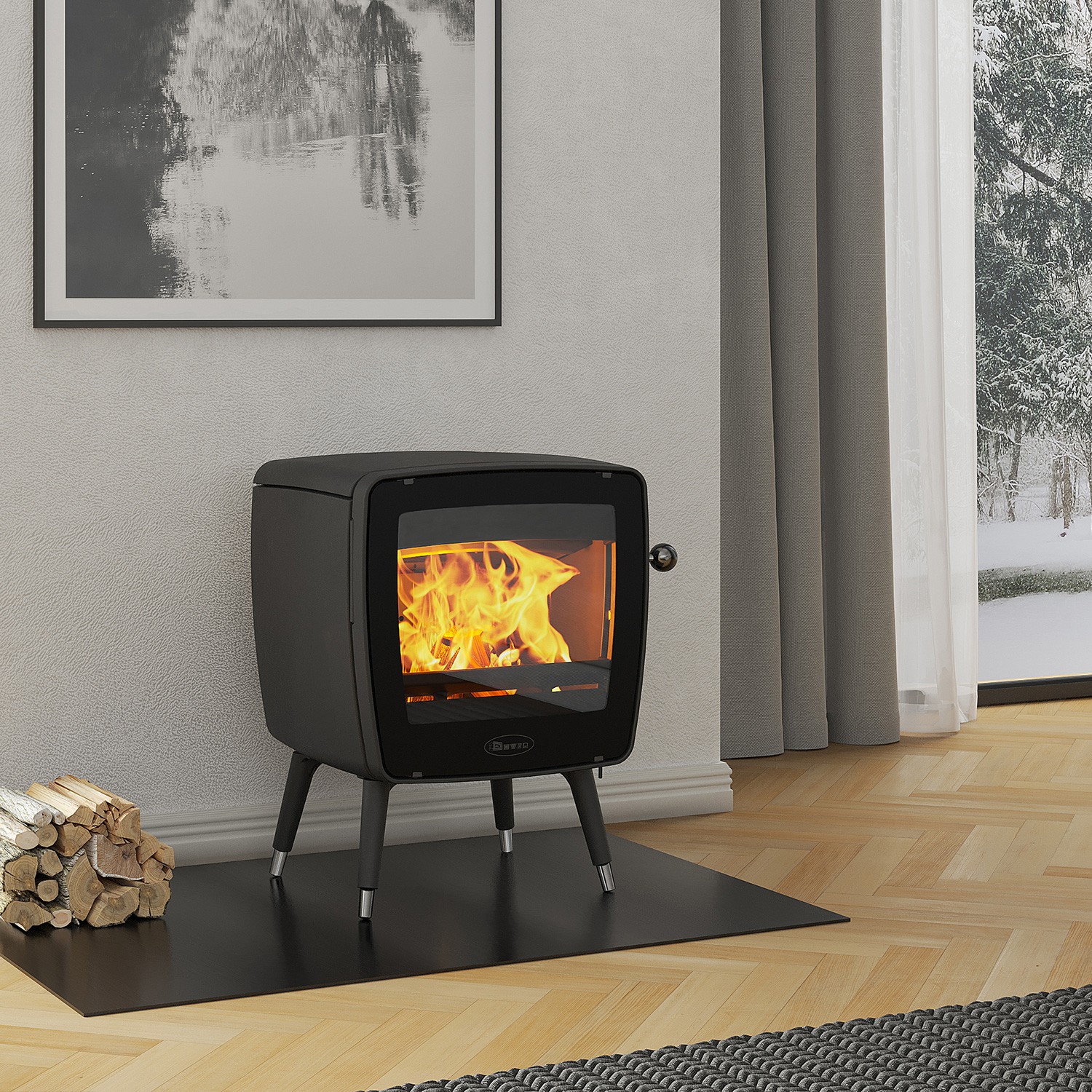 Dovre Vintage 35 Kaminofen Gusseisen Schwarz, Bauart 1