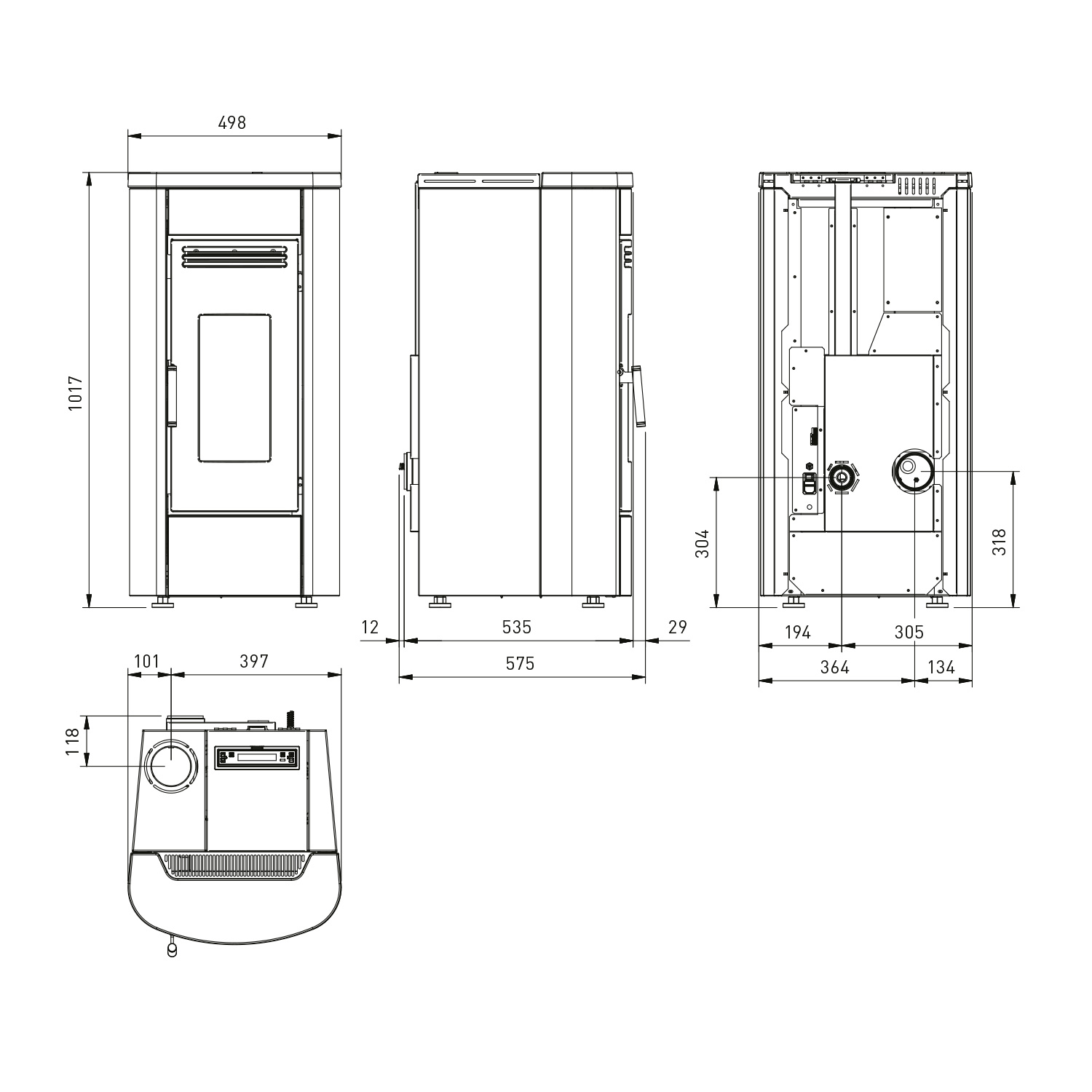 Extraflame Klaudia 5.0 Pelletofen Stahl Weiß