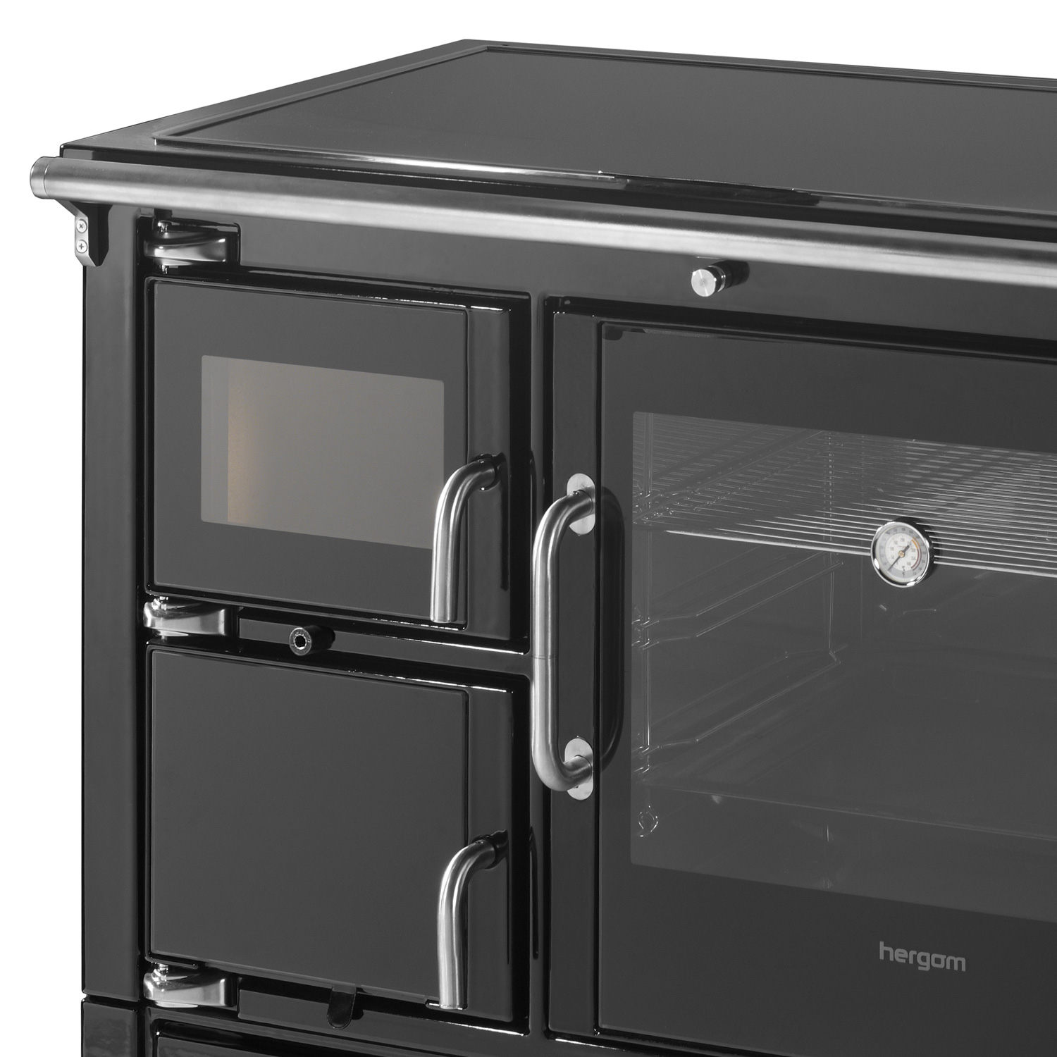 Hergom Eclecsys 100 SE Küchenofen Gusseisen schwarz, inkl. Herdabdeckung aus Glaskeramik Hergom Eclecsys 100 SE Küchenofen Gusseisen schwarz, inkl. Herdabdeckung aus Glaskeramik