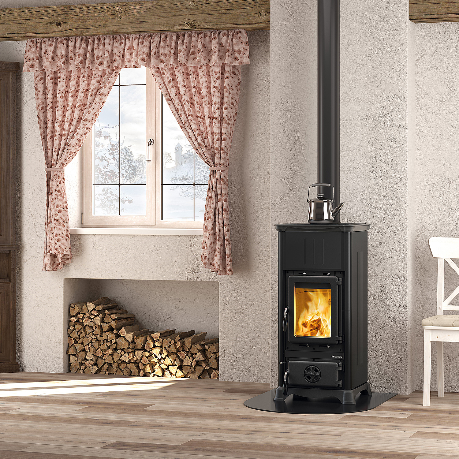 La Nordica Emiliana 165 Kaminofen Stahl Schwarz-Anthrazit