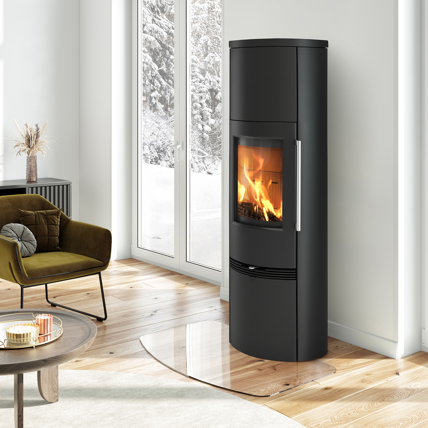 TermaTech TT21RHT Kaminofen Stahl Schwarz